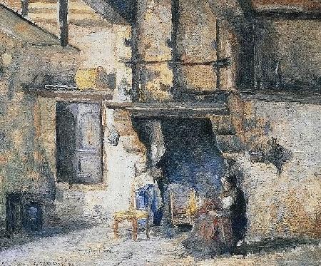 Die Kuche in Piettes Haus, Montfoucault, Camille Pissarro